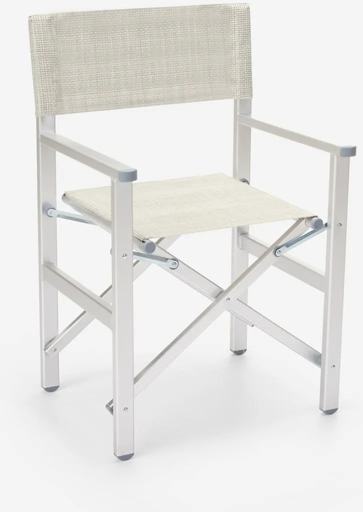 Chaise pliante alu Regista Gold Gris avec assise confort et légère