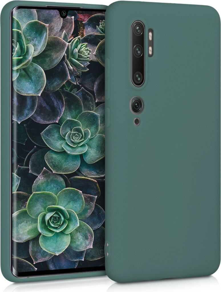 kwmobile Handyhülle kompatibel mit Xiaomi Mi Note 10 / Note 10 Pro Hülle - Handy Case aus weichem Silikon in Blaugrün