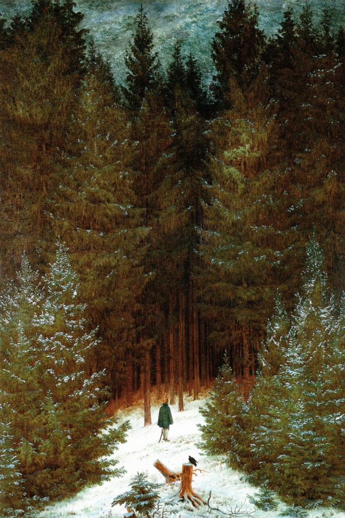 Caspar David Friedrich Kunstdruck Bild - Der Chasseur Im Walde, 1813 (120 x 80 cm)