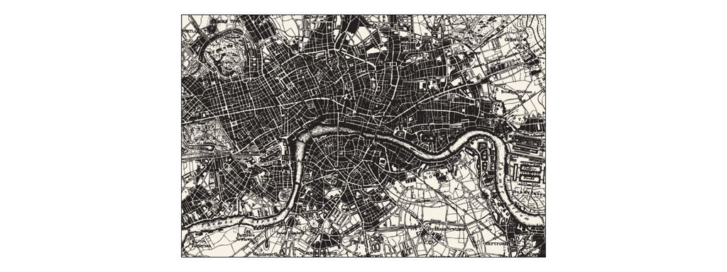 Muralo Fototapete Alte Karte 270 (B) x 180 (H) cm Vlies Tapete Wandtapeten London Schwarz-Weiß Wohnzimmer Schlafzimmer moderne Wandbilder XXL Welt...