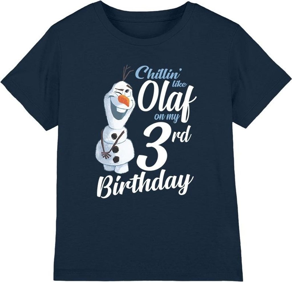 Frozen - "Chillin Like Olaf" T-Shirt für Kinder - 3 Geburtstag TV3873 (152-158) (Marineblau)