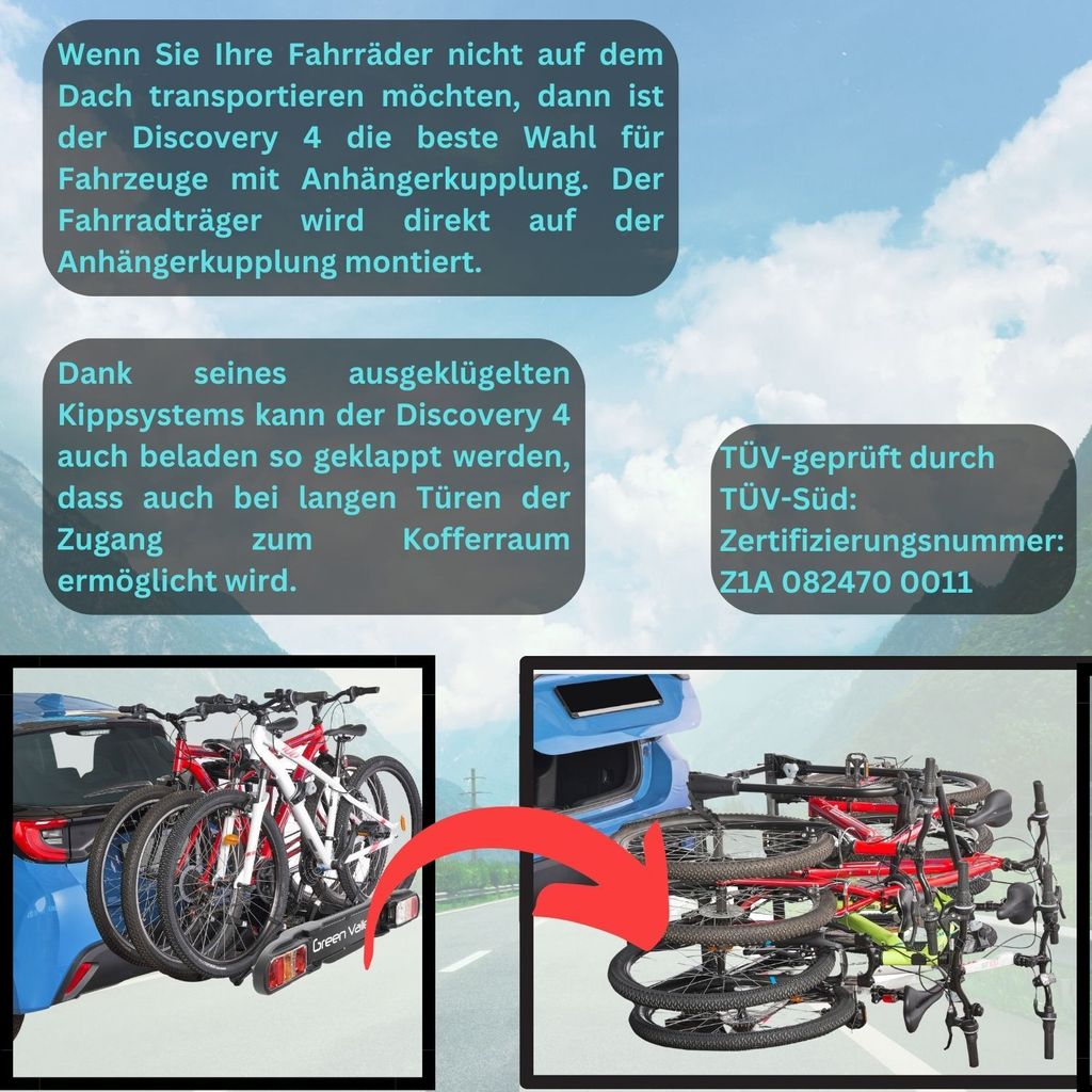 eBike Fahrradträger für Anhängerkupplung Fahrrad Heckträger Produktbild 3