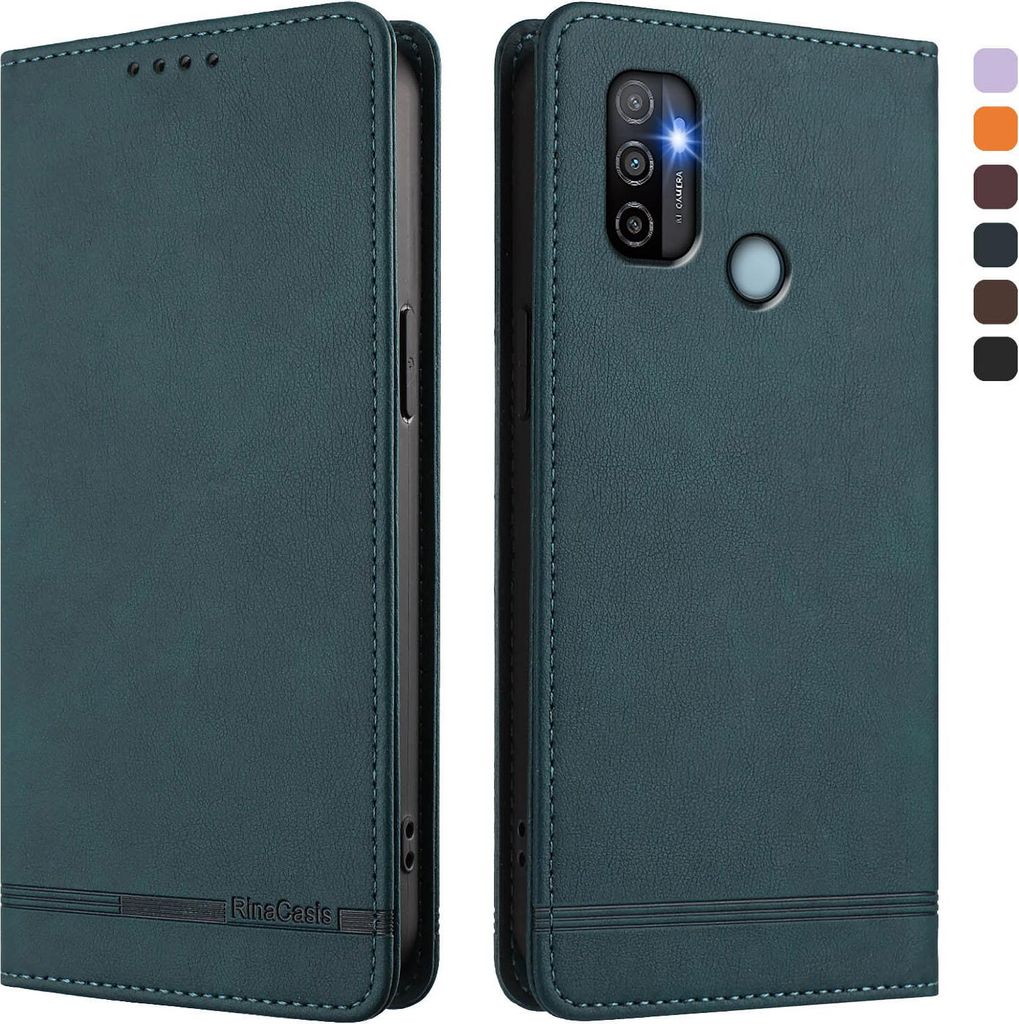 Hülle für Oppo A11s/A32/A53 4G/A53s 4G/A32 2020, Retro Kunstleder Ständer Klapphülle mit Kartenfächer und Magnetische Grün