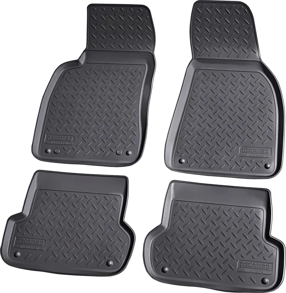 tappetini in gomma 3D per Audi A4 | B6, B7, 8E | 2000-2008, Sedan, Avant | con bordo