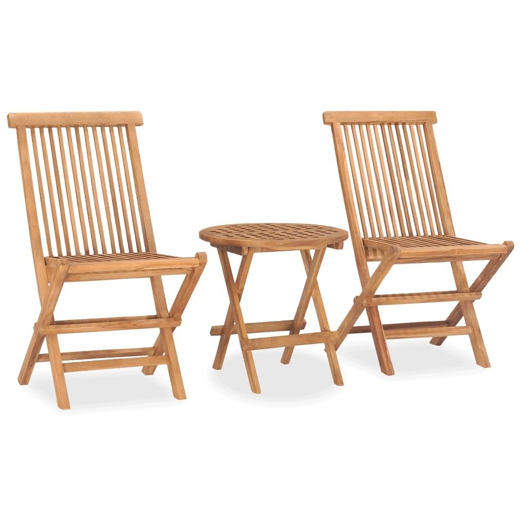 Möbel 3-tlg. Garten-Essgruppe,Sitzgruppe für Garten Klappbar Massivholz Teak DE57055
