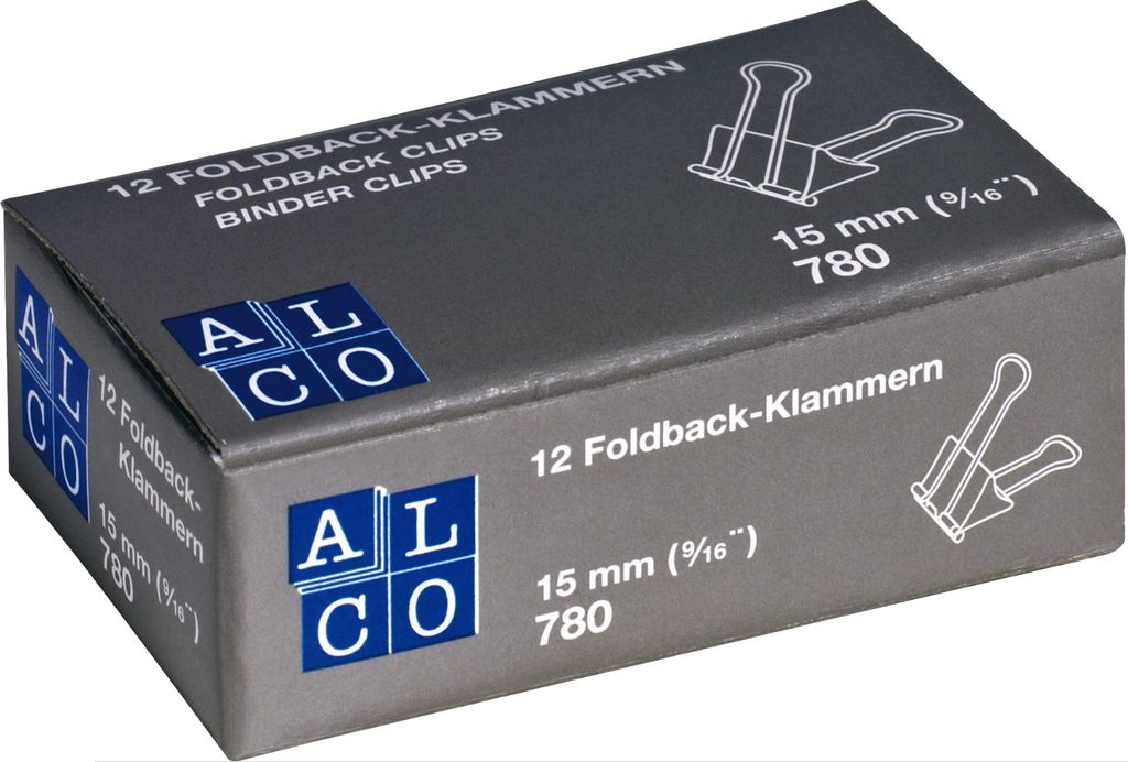 Foldbackklammer 15mm dunkelgrün VE=12x12 Stück
