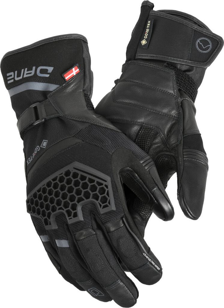 DANE Odin wasserdichte Motorrad Handschuhe, schwarz, 3XL