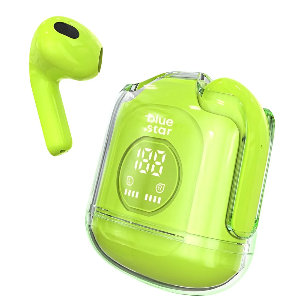 Blue Star, cuffie Bluetooth con microfono integrato 5 ore di durata della batteria, verde limone - 3