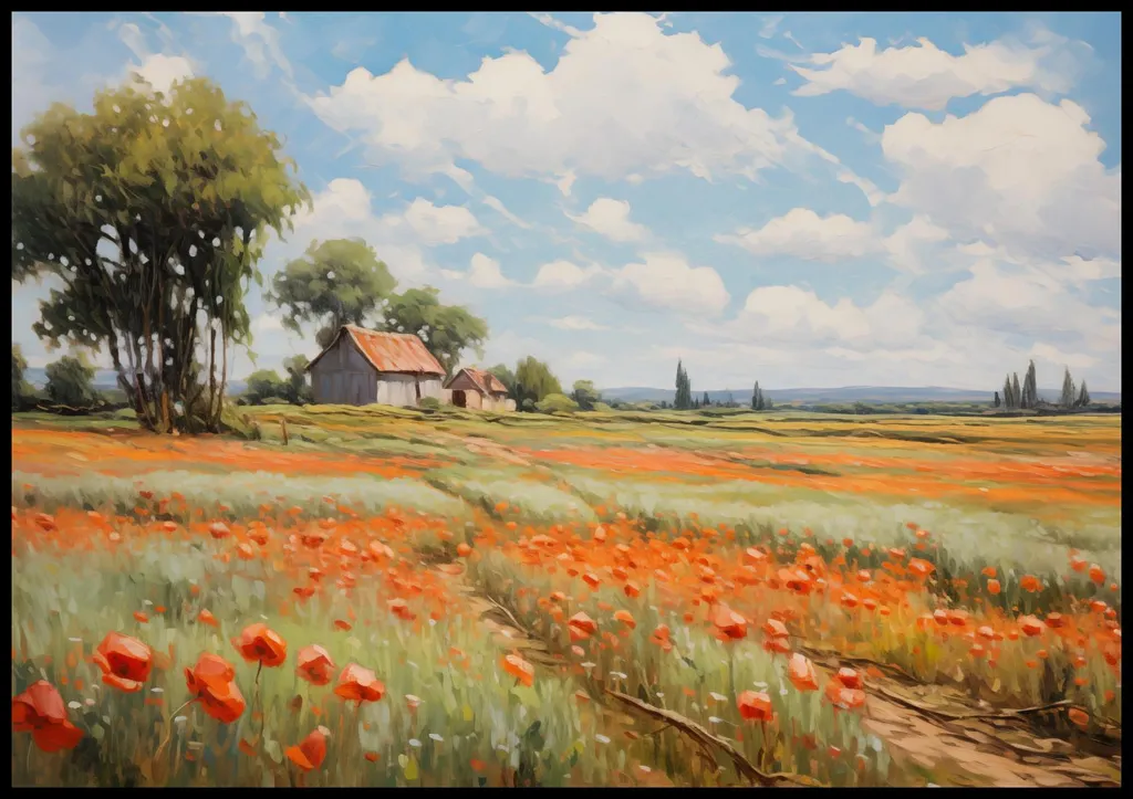 Déco murale zen : Grand poster coquelicots 100x70 cm ambiance nature