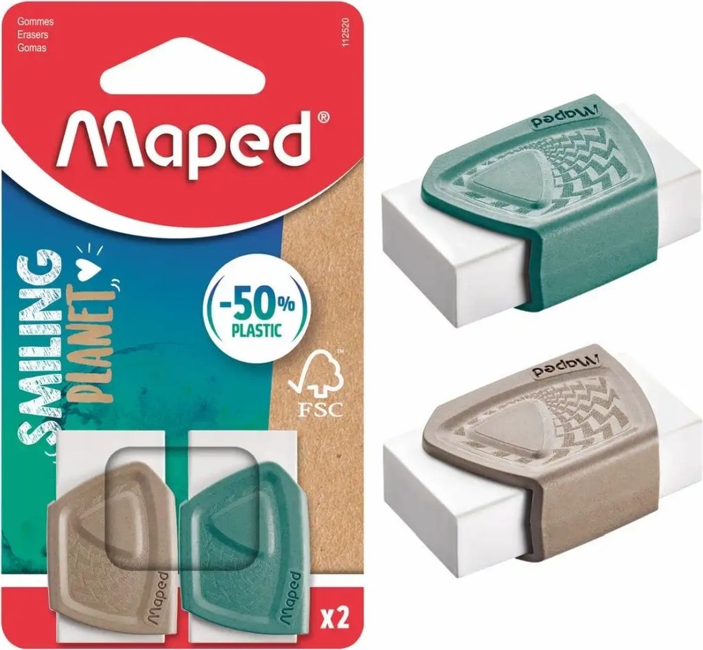 Maped Creativ 112520FM Radierer Holz Braun, Grün, Weiß 2 Stück(e)
