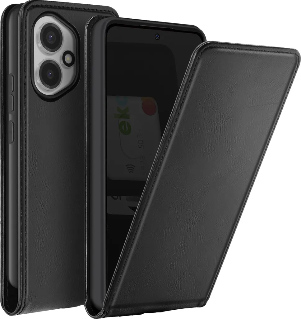 Custodia Flip Verticale Honor 400 Avizar - Protezione in Pelle Nera