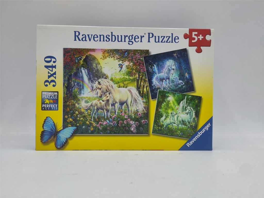3 x 49 Teile Ravensburger Kinder Puzzle Schöne Einhörner Produktbild 