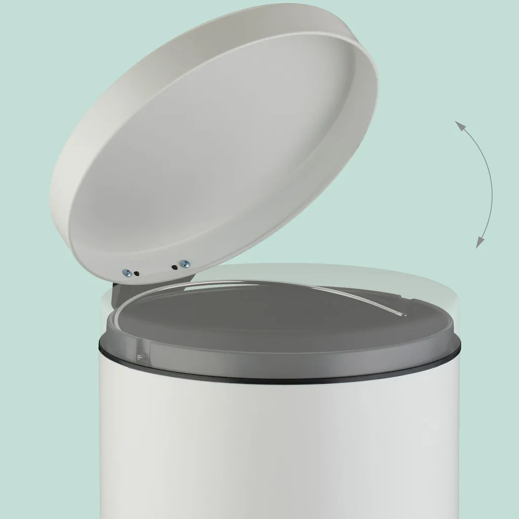 Poubelle de cuisine à pédale 20 L blanche en acier pour tri des déchets