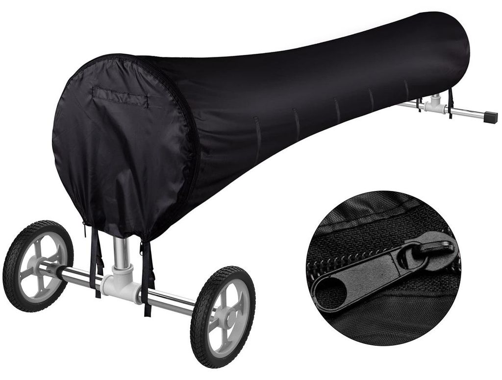 Pool Aufroller Abdeckung 18FT mit verstellbaren Klettbändern, wetterfest, winddicht, UV-Schutz, 210D Oxford Poolschutzhaube