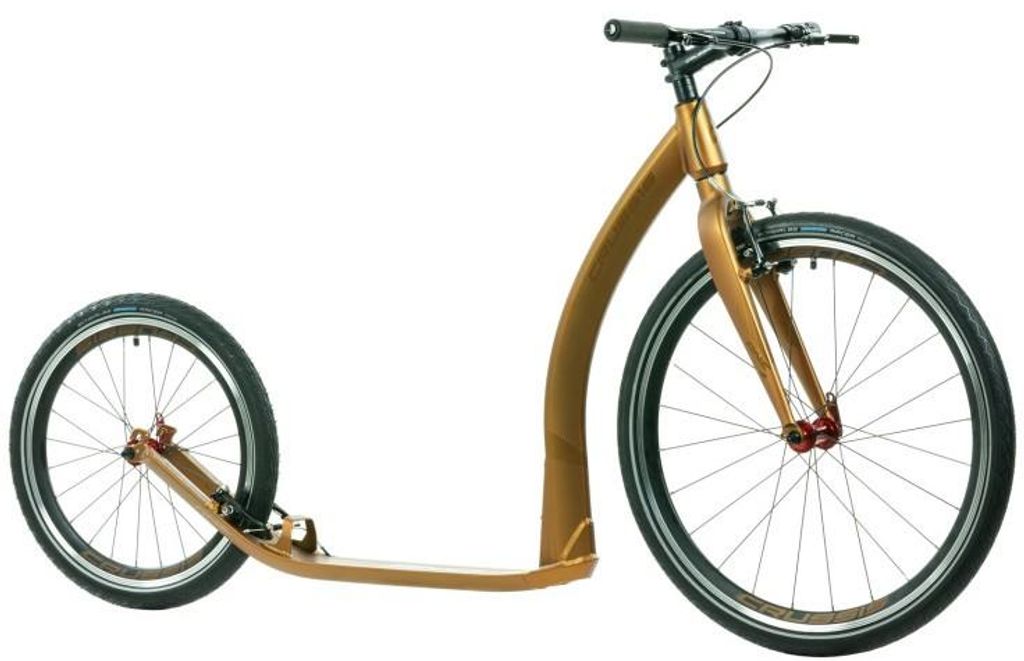 26/20 Tretroller 26Zoll vorne 20Zoll hinten Scooter Cityroller Crussis 2025 Modell ONE Cobra 4.2-5 Rahmen Allu 6061 Gold/Matt Hochwertig
