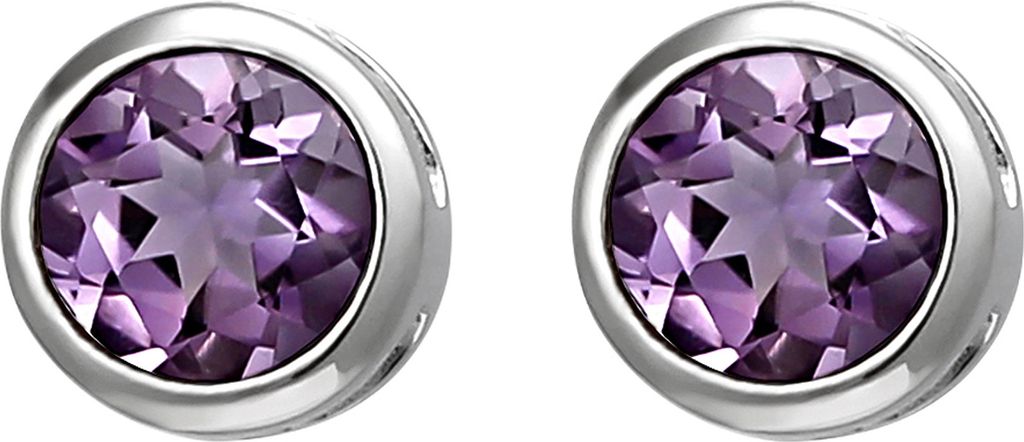 JOBO Ohrstecker 925 Sterling Silber 2 Amethyste lila Produktbild 