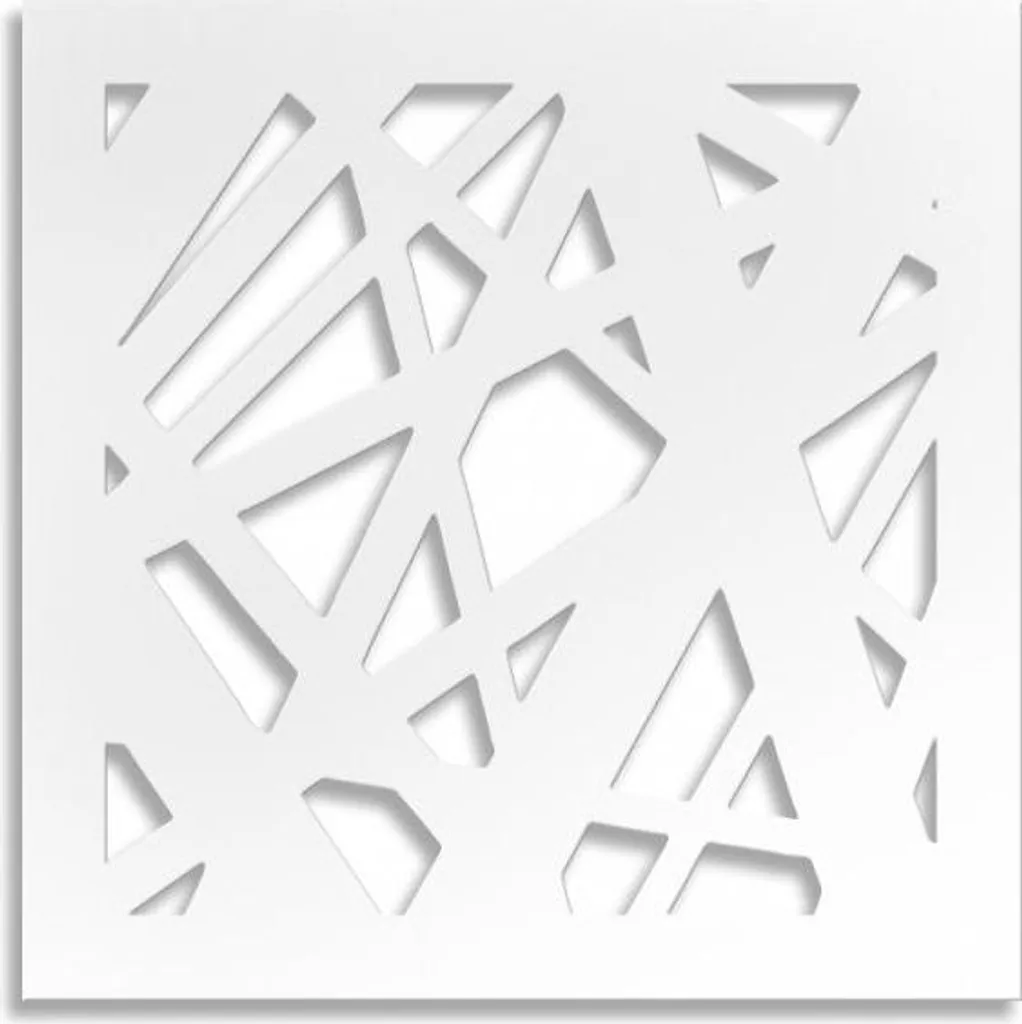 DIAGONAL LARGE Pannello Traforato PVC 73x73cm Spessore 10mm Bianco