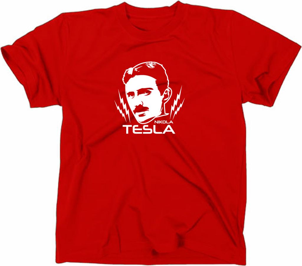 Styletex23 T-Shirt Nikola Tesla, Nerd, rot, XL