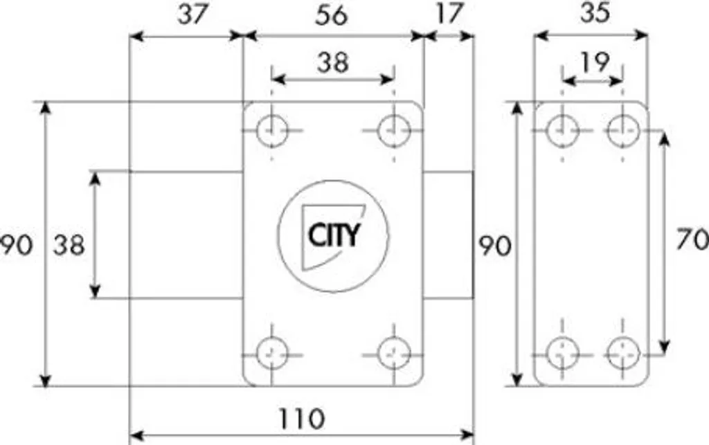 Verrou pour porte de garage et cave ISEO City - Sécurité 5 goupilles