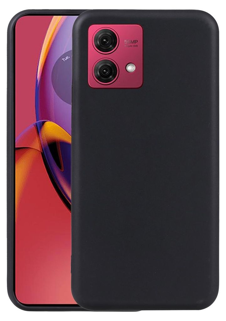 Für Motorola Moto G84 5G Silikon Schutz Schwarz Handyhülle Produktbild 