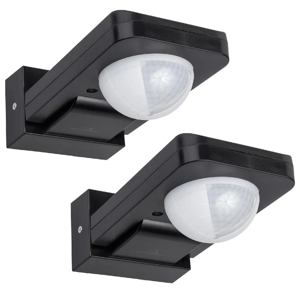 Pack 2 Détecteurs de Mouvement Extérieurs Noirs IP65 pour Entrée et Jardin