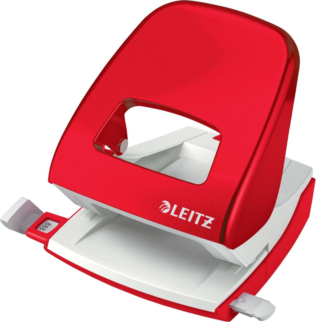 LEITZ 5008-20-26 5008 Bürolocher NeXXt - 30 Blatt, rot metallic, Blister