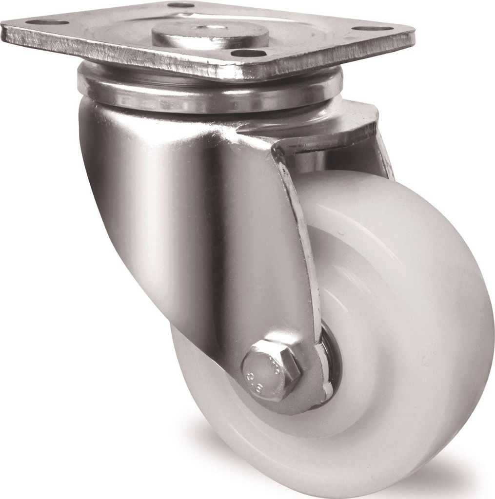Tecwerk Schwerlast-Lenkrolle Kunststoff Platte L100xB85 mm Farbe Rolle weiß - 1 Stk.