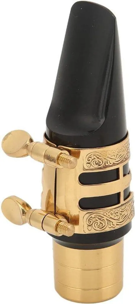 Kit Bec Saxophone Alto Complet avec Ligature et Couvre-bec en ABS Noir