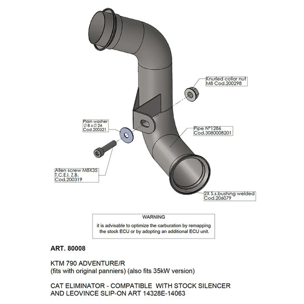 Collecteur Racing SBK Inox pour KTM 790 Adventure et R 2019-2020