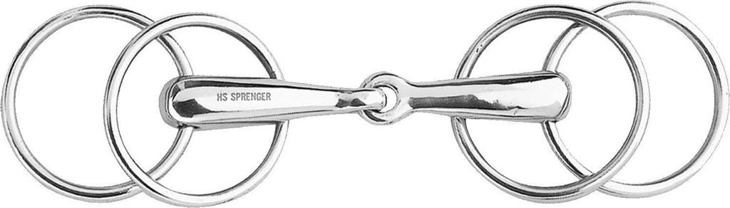 Sprenger Wassertrense mit 4 Ringen 20 mm einfach gebrochen Edelstahl rostfrei, Größe:145 mm