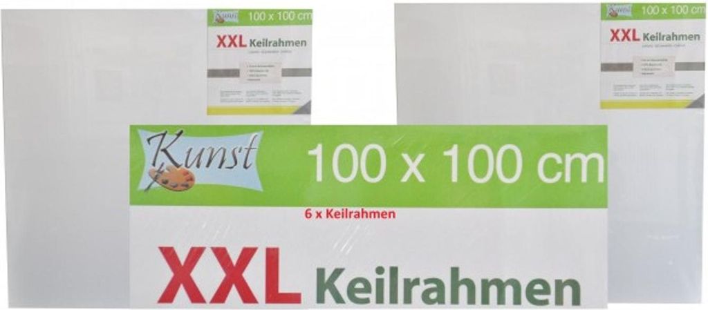 Keilrahmen 100x100 cm XXL 100% Baumwolle naturweiß 3x Produktbild 