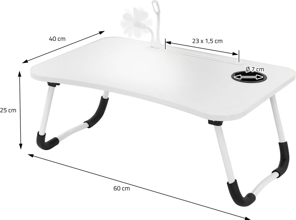 ML-Design Laptoptisch fürs Bett/Sofa, 60x40 cm, Weiß, aus Produktbild 6