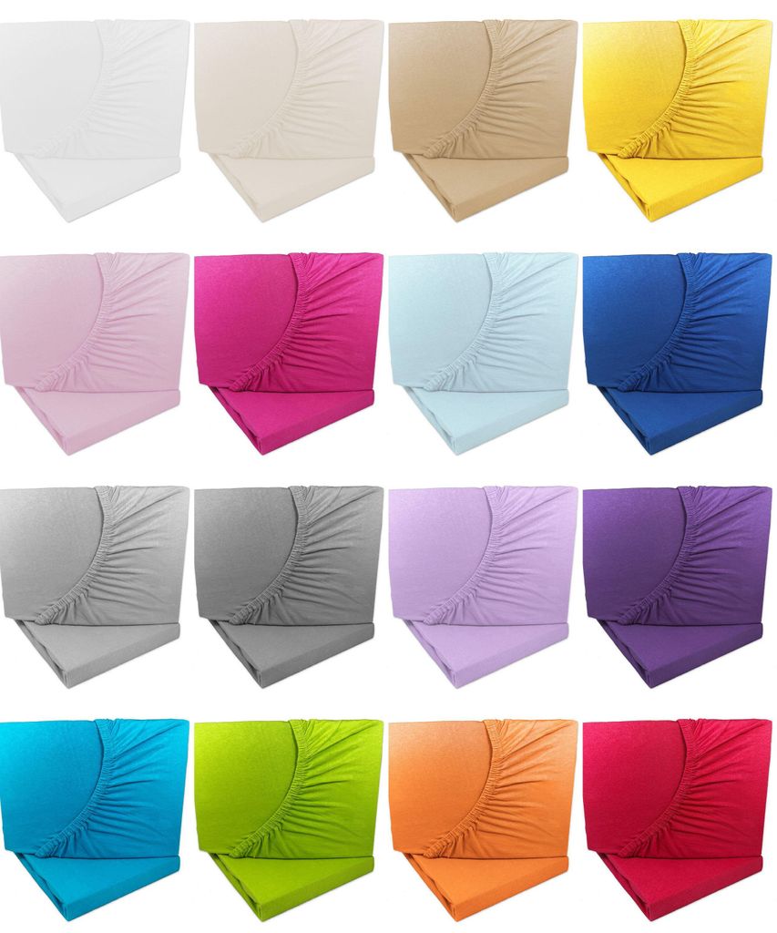 2er Pack Kinder Jersey Spannbettlaken - Beige - 60x120 - Produktbild 