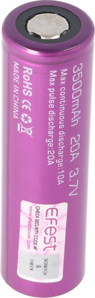 Efest Purple IMR 18650 3500mAh Li-Ion 3.6V - 3.7V Flat Top Zdjęcie produktu 