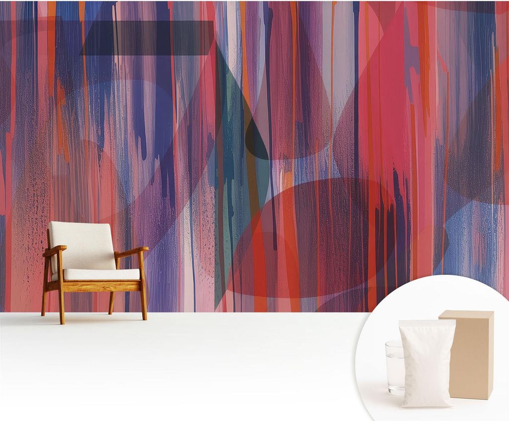 Fototapete - 416x254 cm - Tapete - Wandtapete - Wandbilder - Dekofolie - Tapete Folie - Wand - Dekoration - Wohnzimmer - Regenbogenstreifen