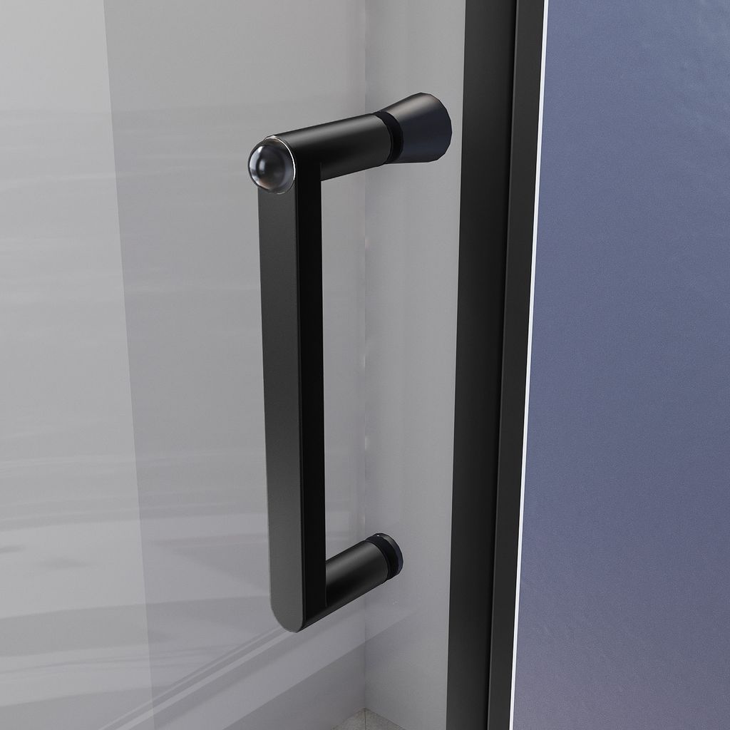 Duschtür Schwarz Nischentür Falttür 76x195cm Duschkabine Produktbild 10