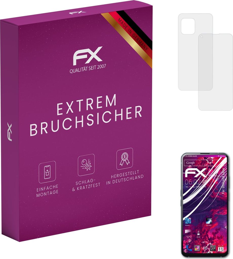 atFoliX FX-Hybrid-Glass Displayfolie kompatibel mit Unihertz Luna Glasfolie