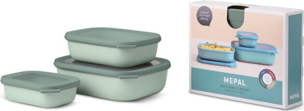 Set Multischüssel Cirqula rechteckig flach 3-teilig Produktbild 