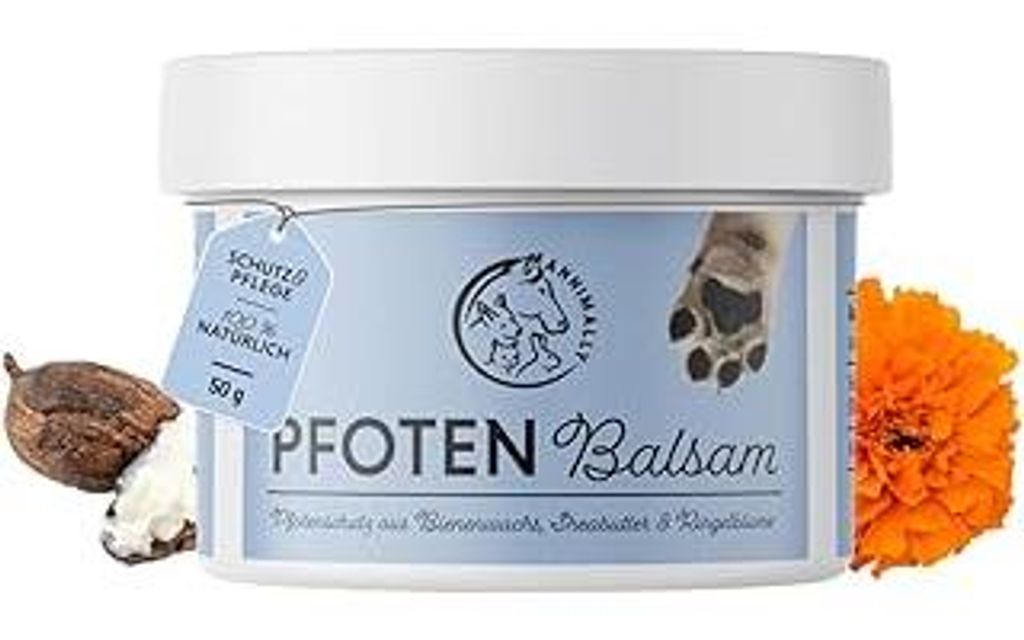 Annimally Pfotenbalsam Hund 50g - Pfotenschutz Hund und Katze mit Bienenwachs, Sheabutter & Ringelblumenöl - Pfotensalbe für die Pfotenpflege Hun...
