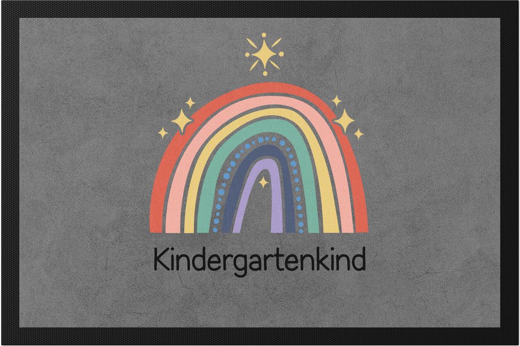 Kindergartenkind Fußmatte Geschenk Kindergarten Start Kita Regenbogen Sterne Buntes Motiv