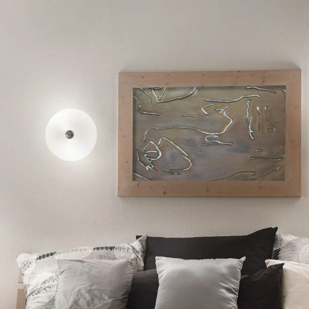Eglo 86811 Optica Applique Murale 2 Feux Ø 28cm Blanc et Nickel Mat