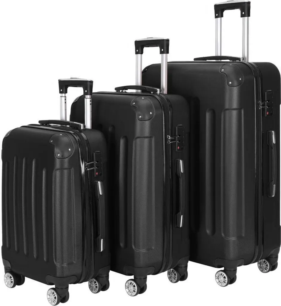 Set Valigie Rigide Fortuna Lai EST-01 - 3 Pezzi Minimal Black TSA