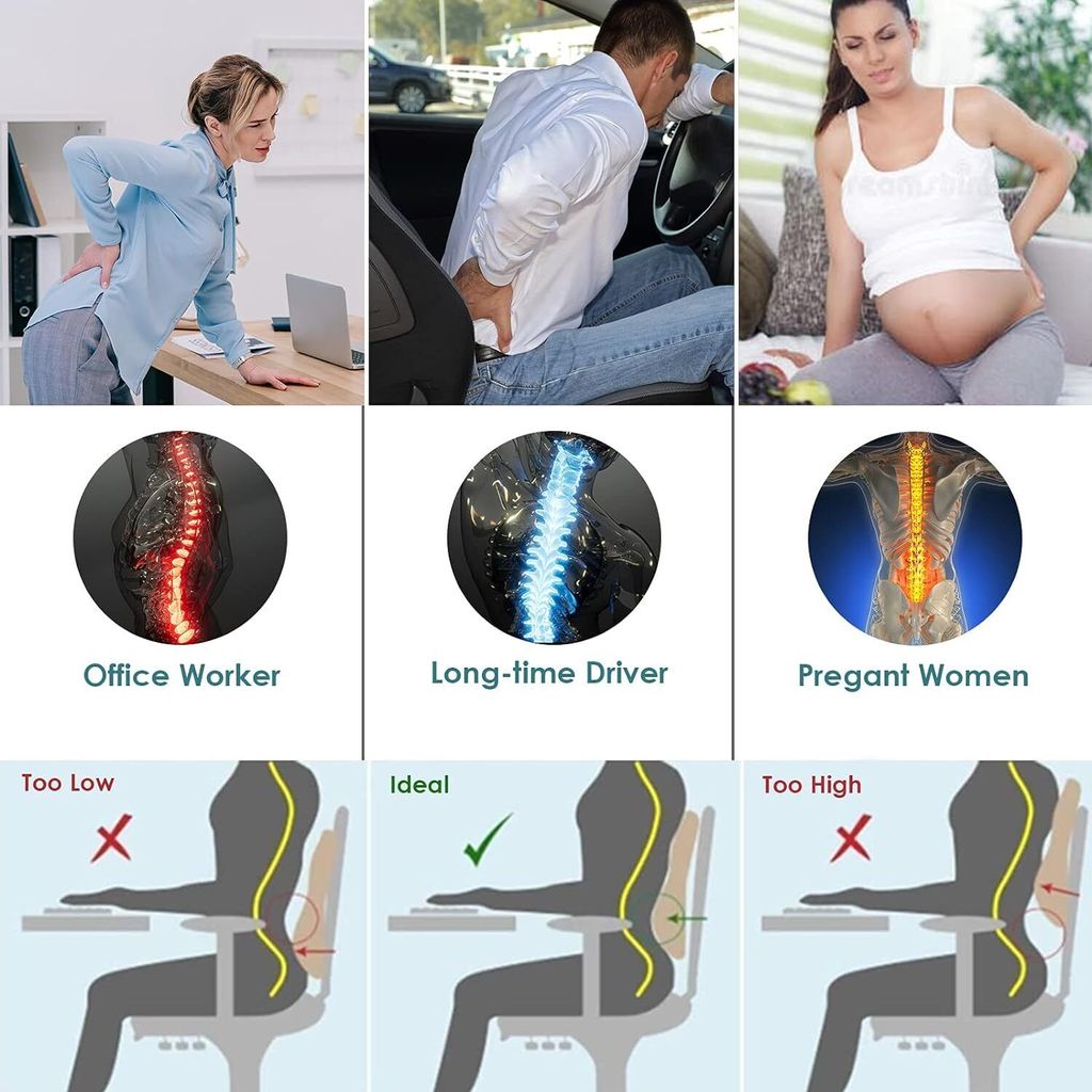 Rückenstützkissen Rückenkissen Ergonomisches Lendenkissen Produktbild 3