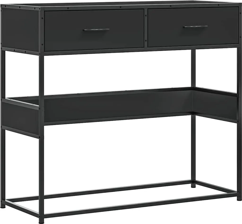 Tavolo consolle nero 90x35x80 cm in materiale ligneo