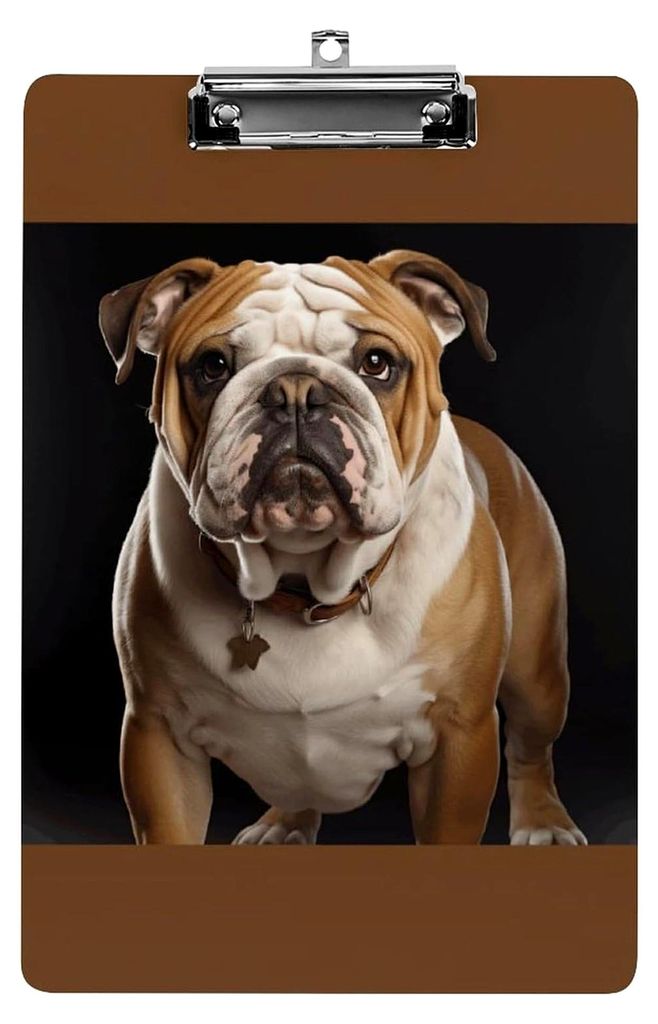 Klemmbrett Acryl mit englischer Bulldogge Druck, Standard A4 Größe, leichtes Klemmbrett, individuelles Design