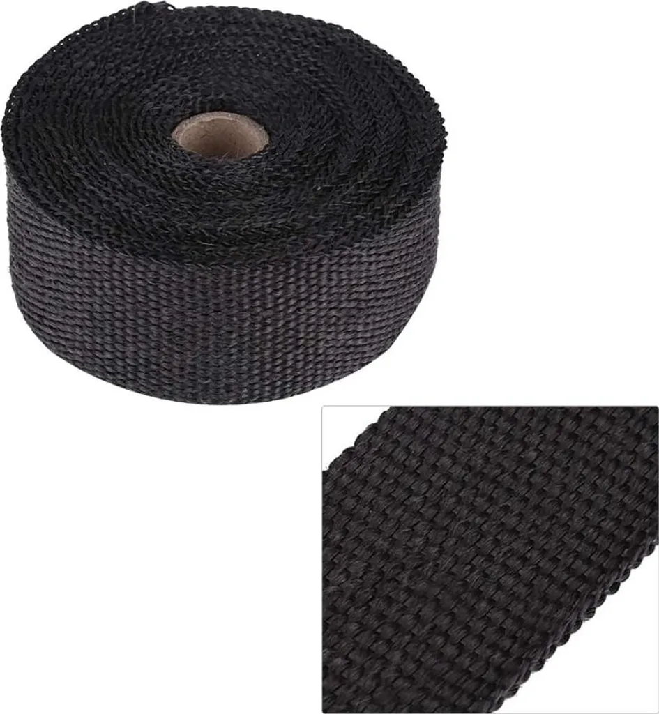 Isolant thermique échappement auto moto en fibre de verre noire 4,8m