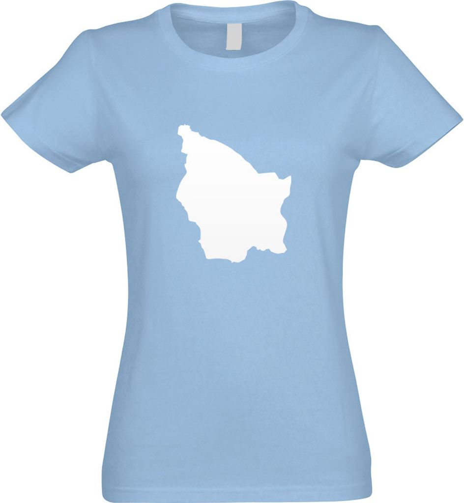 Kiwistar - T-Shirt tailliert - Damen - himmelblau - San Marino Umriss Kontur - mit Motiv Bedruckt - Funshirt Design - Sport - Freizeit - Damen - XL