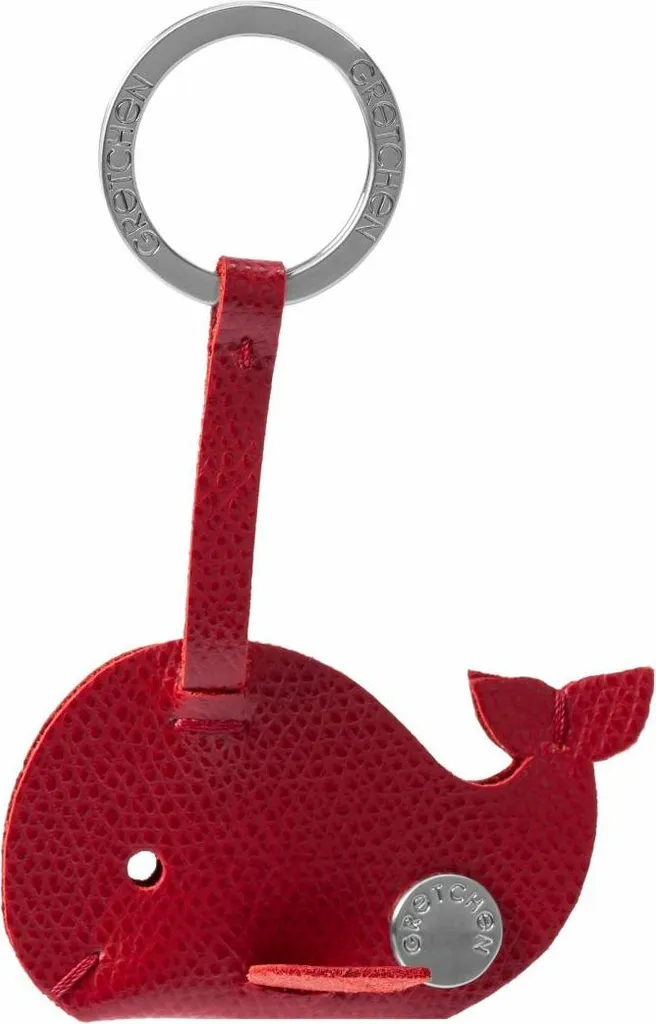 Porte-clés Gretchen pour femmes en cuir véritable avec anneau doré