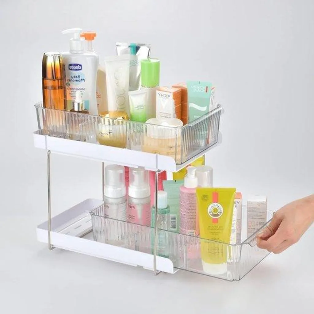 Solution de rangement pour tiroir de cuisine à deux bacs superposés