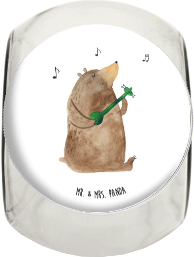 Mr. & Mrs. Panda Bonbonglas Bär Lied XL 2000ml - Weiß - Geschenk, Bärchen, Teddy, gewürzglas, Süßigkeitenglas, Vorratsglas, Bonboniere, Kaffe...